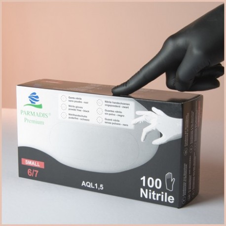 100 gants jetables en Nitrile Noirs (sans Latex)