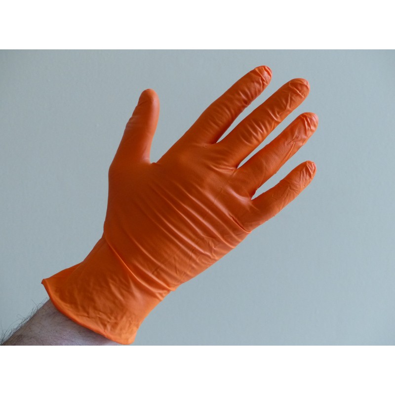 GoGrip Gants de protection jetables en nitrile Orange Taille M – XXL