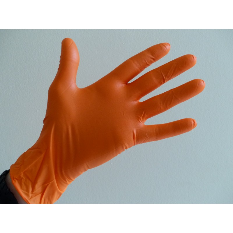 GoGrip Gants de protection jetables en nitrile Orange Taille M – XXL