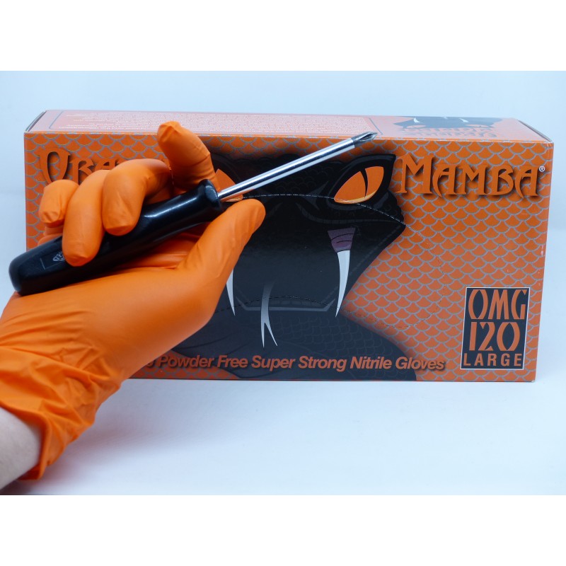 Boîte de 50 gants orange Nitrile antistatique taille M à XXL